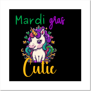 Mardi Gras Cutie Unicorn Posters and Art